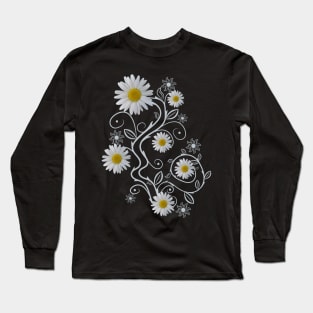 daisy flowers daisies bloom floral ornaments Long Sleeve T-Shirt